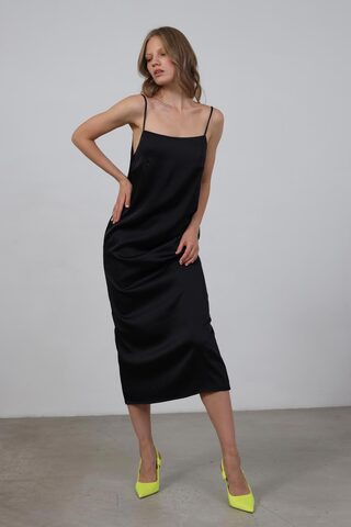 Двустороннее платье-комбинация, черный/персиковый