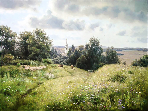 Плотников В. В. Летний луг . Суздаль. Холст, масло. 2018 г.