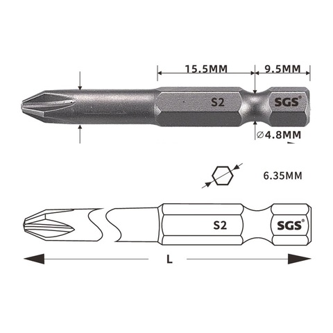 Бита PH0 х70мм S2 1шт SGS 6370-3.0-PH0