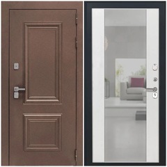 Купить Входная дверь термо Д 68 - Алиса ПВХ ясень белый с зеркалом