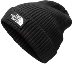 Шапка короткая North Face Logo Box Cuff Beanie sht Black
