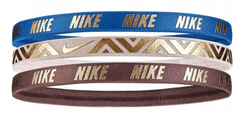 Повязка на голову Nike Metallic Hairbands 3 pack - signal blue/desert sand/smoky mauve