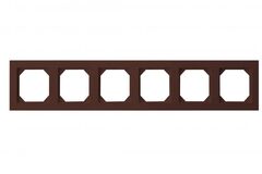 Рамка Шестиместная Коричневая SLIM (Универсальный Монтаж) LIREGUS EPSILON