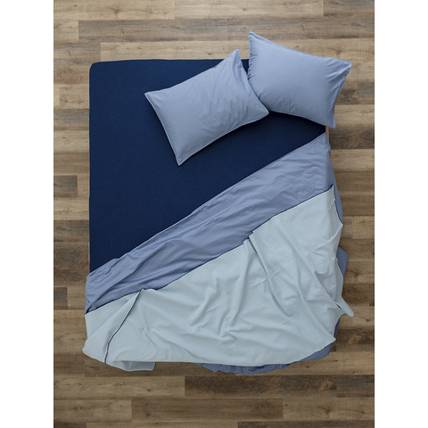 Простыня на резинке 180x200x30см Tkano Essential темно-синяя