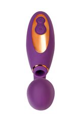 Фиолетовый вибромассажер с клиторальной стимуляцией Megam - 