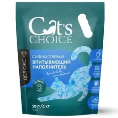 Cat's Choice силикагелевый впитывающий наполнитель для кошачьего туалета с синими гранулами 10л/4кг