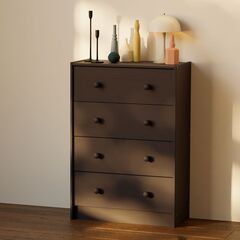 Серый деревянный комод Раст 4 ящика для хранения вещей и игрушек, из массива сосны