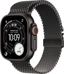 Apple Watch Ultra 3 (2025) 49mm Black Titanium Case with Black Titanium Milanese Loop Medium
