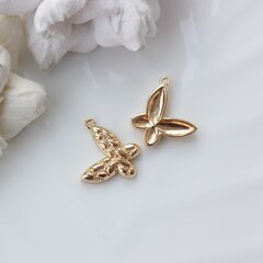 Подвеска Бабочка фактурная, 19*12 мм, позолота П823