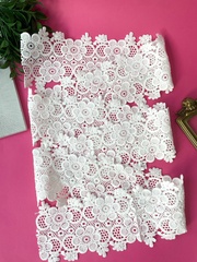 Кружево, белое ажурное, для рукоделия, ширина 14 см, длина 2 м