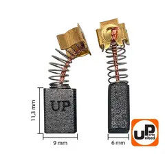 Щетка графитовая UNITED PARTS для MAKITA CB-419 (аналог 191962-4) 6х9х11,3мм (90-0442)
