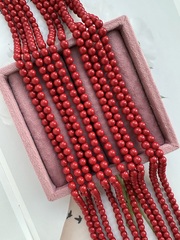 "Жемчуг круглый" 6мм, "Майорка. Имитация" (красный цвет)