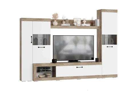 Гостиная Тесла дуб каньон / белый