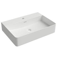 Aqueduto ESP0510 AQD ESPIRAL Раковина накладная/подвесная прямоугольная с отверстием под смеситель 610*420, белый глянцевый фото
