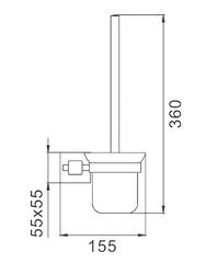 Туалетный ершик настенный HAIBA HB8910 в комплекте черный