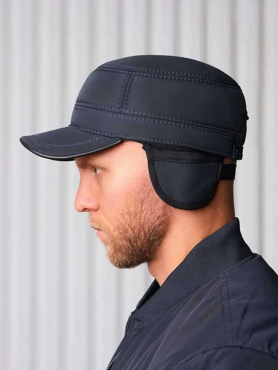 Кепка немка утепленная с ушками плащевка