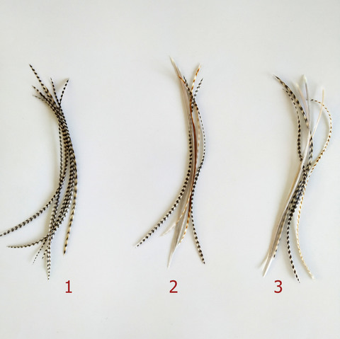 Перья петуха в волосы 17-20 см. 6 шт. (натуральный)