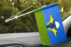 Купить Флаг ВДВ СССР в машину БЕЛЫЙ КУПОЛ 15x23 см с присоской в Магазине тельняшек