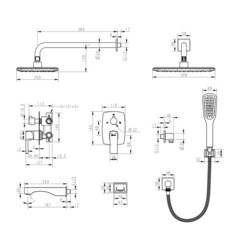 Смеситель Lemark Ursus LM7222BL для ванны и душа, встраиваемый