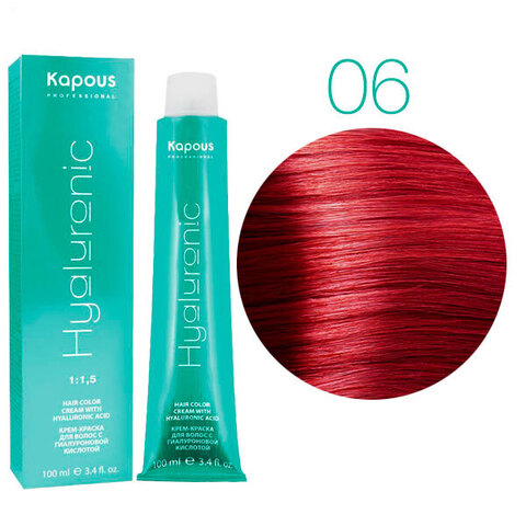 Kapous HY Hyaluronic Acid 06 (Усилитель красный) - Крем-краска для волос с гиалуроновой кислотой