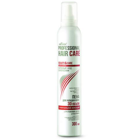 Professional Hair Care Пена для укладки 3D Объем суперсильной фиксации 300 мл.