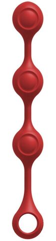Красные утяжеленные анальные шарики Anal Essentials Weighted Silicone Anal Balls - 34,3 см. - Doc Johnson Kink 2401-58-CD