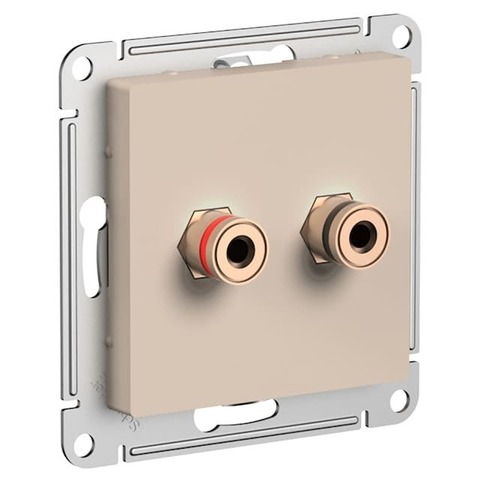 Розетка Аудио двухместная. Цвет Песочный. Schneider Electric AtlasDesign. ATN001287