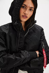 Бомбер Alpha Industries L-2B Hooded Gen II W Black (Черный)