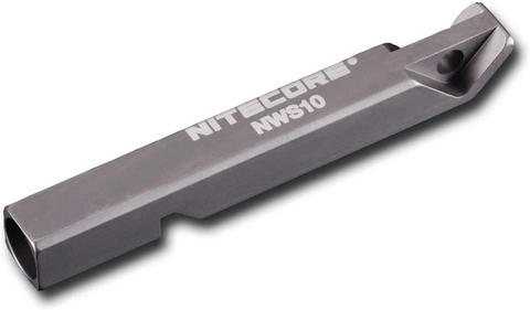 Брелок Nitecore NWS10 (11060) серебристый титан д.52мм ш.7мм в.7мм (доп.ф.:свисток)