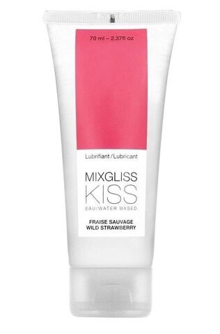 Смазка на водной основе Mixgliss Kiss с ароматом земляники - 70 мл. - Mixgliss 6022221