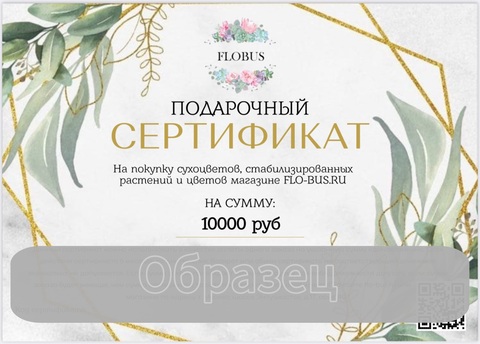 Подарочный сертификат FLOBUS 10000 руб