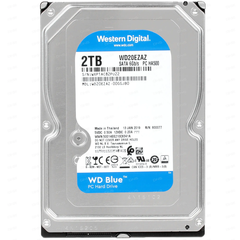Внутренний HDD 3.5" Western Digital Blue EZAZ, 2Тб, SATA3, Bulk, Чтение:180мб/с, Запись:180мб/с, 5400об/мин, Буфер:256Мб (WD20EZAZ)
