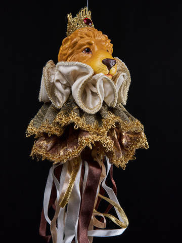 Елочная игрушка Лев 18х33см ChristmasDeLuxe серо-коричневый