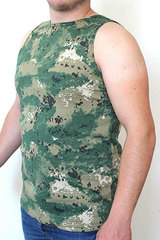 Купить камуфляжную майку Лесной - Магазин тельняшек.ру 8-800-700-93-18Майка камуфляж Лесной (зеленый) в Магазине тельняшек