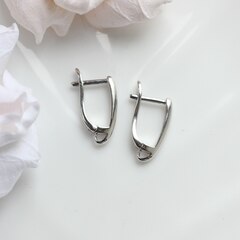 Швензы 16*3 мм с английским замком, родий, Ш011