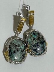 Хризоколла (серьги из серебра)