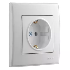 LESYA 705 0202 122В Розетка с/з ПБТ белая с белой вставкой (10шт)120шт