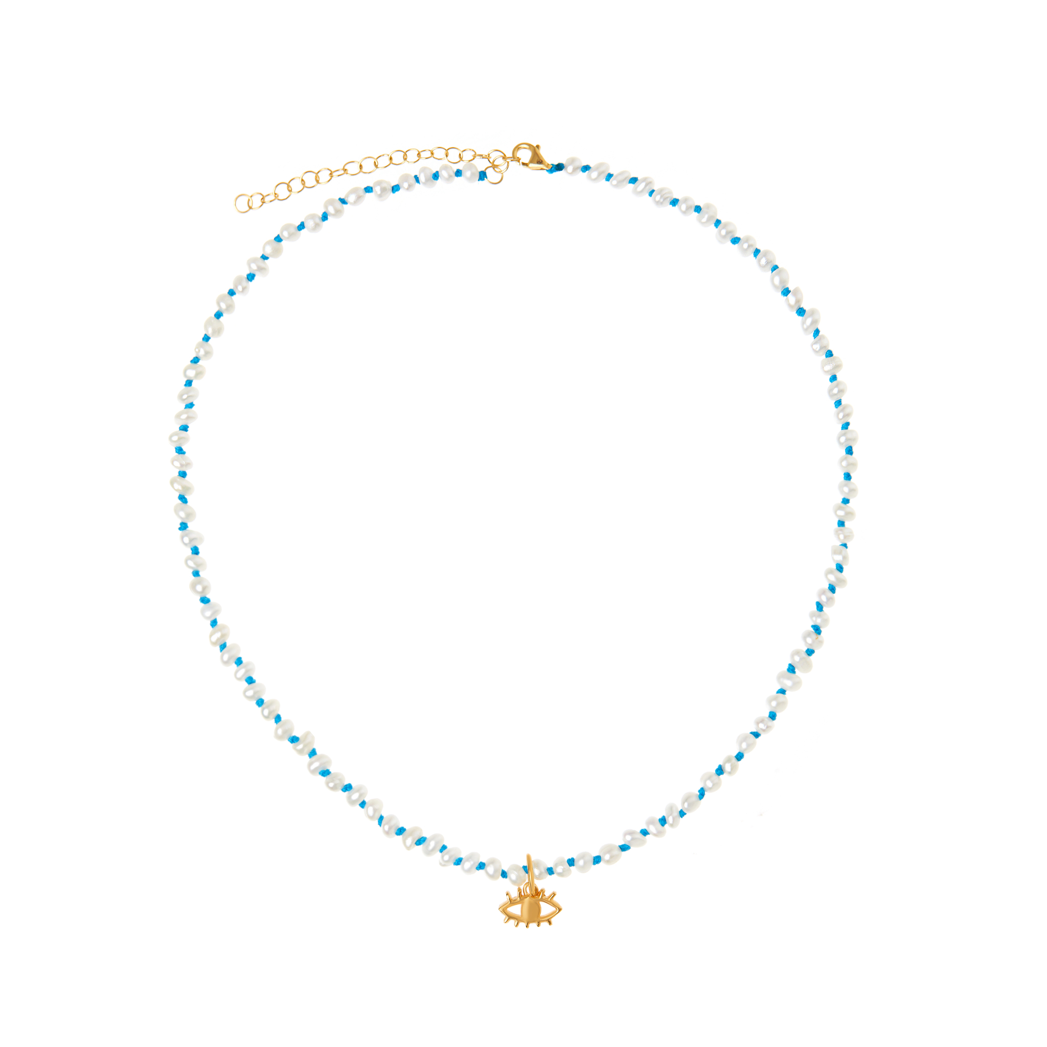 Колье Wizard of Pearls Knotted Eye Necklace – Blue