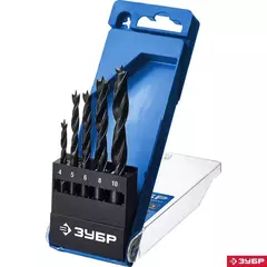 ЗУБР 5 шт: (4-5-6-8-10 мм), М-образная заточка, набор сверл спиральных по дереву, Профессионал (29421-H5)