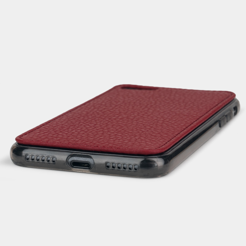 Чехол-накладка для iPhone SE/8 из натуральной кожи теленка, вишневого цвета