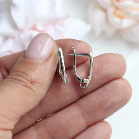 Швензы 16*3 мм с английским замком, родий, Ш011