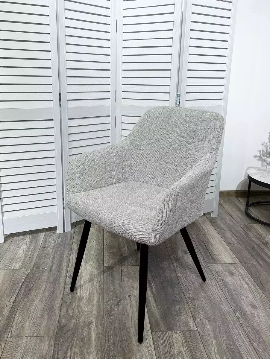 Стул BRANDY WZ2042-19 галечный серый фактурный велюр/ черный каркас М-City