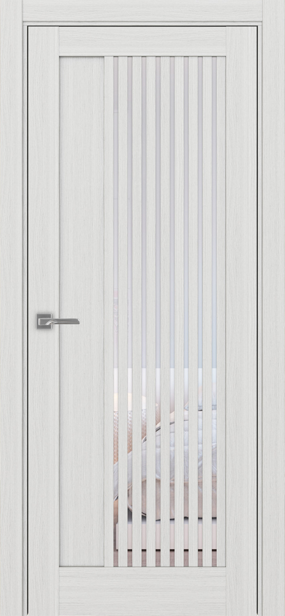 Дверь межкомнатная Оптима Порте Турин 544.12, цвет серебристый ясень, экошпон, стекло прозрачное