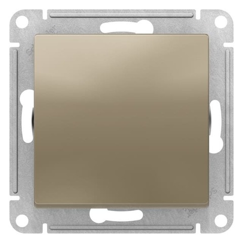 Выключатель одноклавишный, 2-полюсный 10А. Цвет Шампань. Schneider Electric AtlasDesign. ATN000521