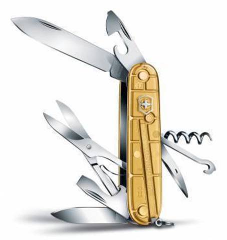 Нож перочинный Victorinox Climber 91мм 14 функций золото (1.3703.T88)