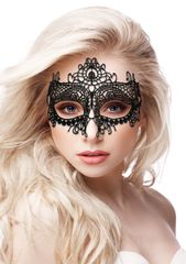 Черная кружевная маска на глаза Queen Black Lace Mask - 