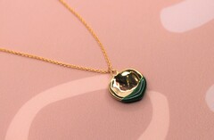 Подвеска эмаль зеленая +цепочка