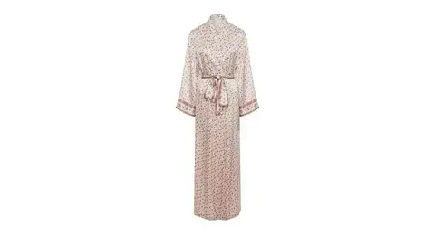 Халат-кимоно шелковый Mollen Бореаль в жемчужно-белом