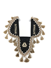 Вымпел тройной SITRAK (экокожа, черный с бежевыми кисточками)