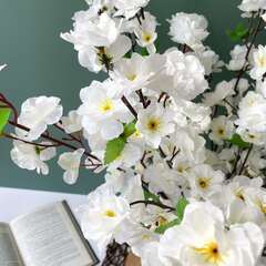 №2 Сакура японская вишня, цвет белый, ветка 64 см, набор 2 ветки.